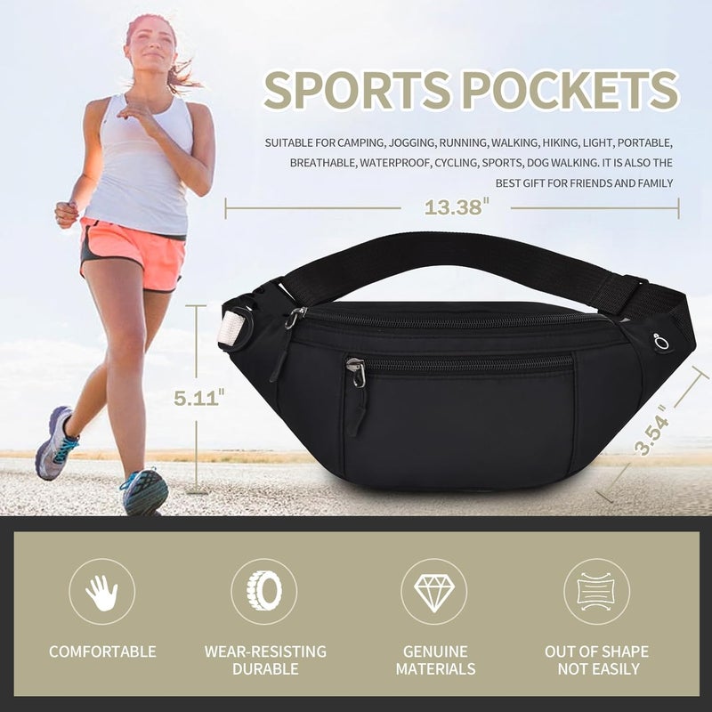 DAITET Crossbody Fanny Pack for Men&Women,Large Waist Bag & Hip Bum Bag with Adjustable Strap for Outdoors Workout Traveling Casual Running Hiking Cycling - Image 2